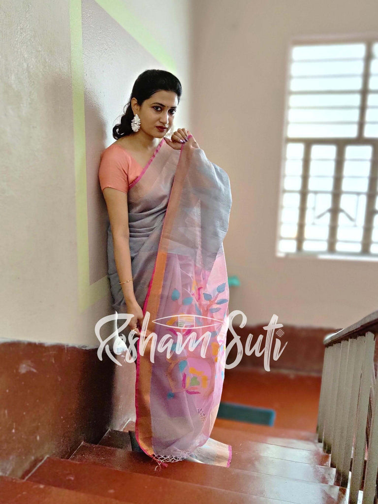 Printed Matka Muslin Saree, Handwash, With blouse piece at Rs 2800 in  Birnagar